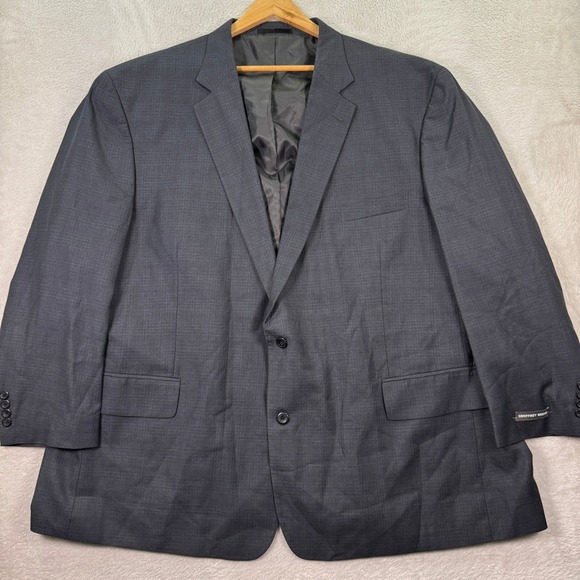 NEW Geoffrey Beene Mens 60R Gray Plaid 2-Button Blazer Sport Coat Casual Preppy
